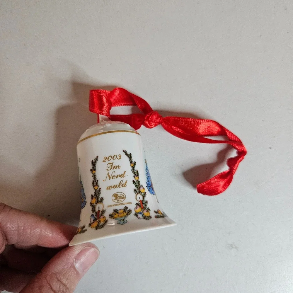 Hutschenreuther 2003 Christmas Bell Ole Winther In the Northern Forest Ornament